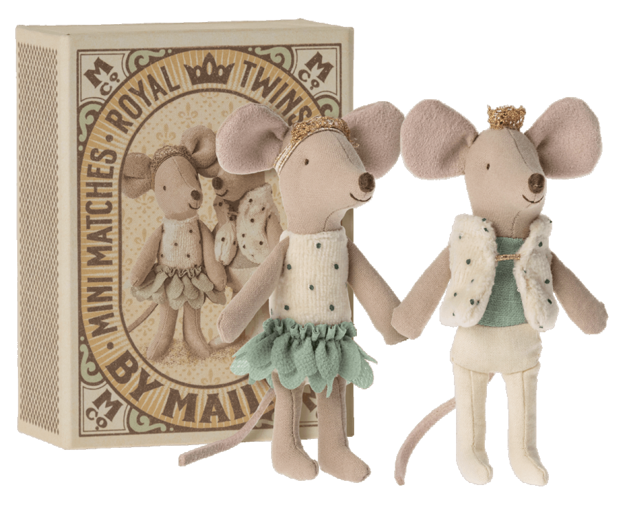 Royal twins mice, Little sister and brother in box (Preorder)