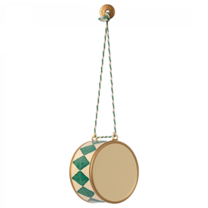 Metal ornament, Large drum – Dark green