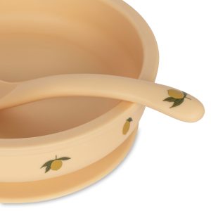 Bowl and Spoon Silicone Set – Lemon
